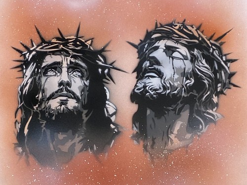 001 jesus stencil tattoo - jesus,
