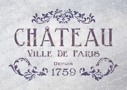 Paris chateau stencil sizes - stencil,