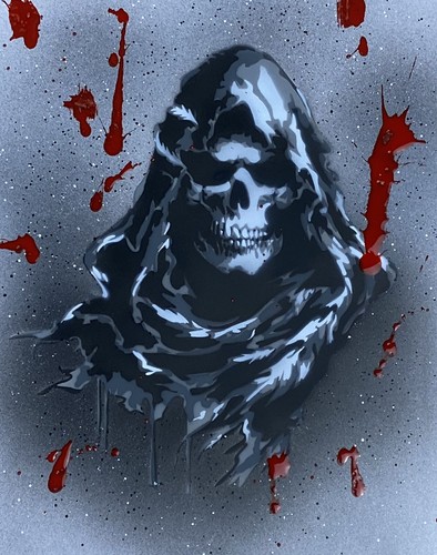 009 reaper stencil tattoo - reaper,