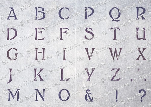 Vintage letter set stencil - set, 5