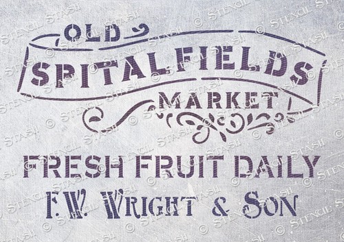 Spitalfields market stencil - market, 5