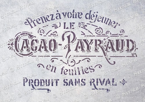 Cacao payraud stencil sizes - cacao,