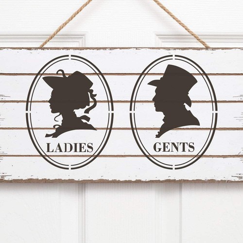 Restroom vintage stencil - restroom,