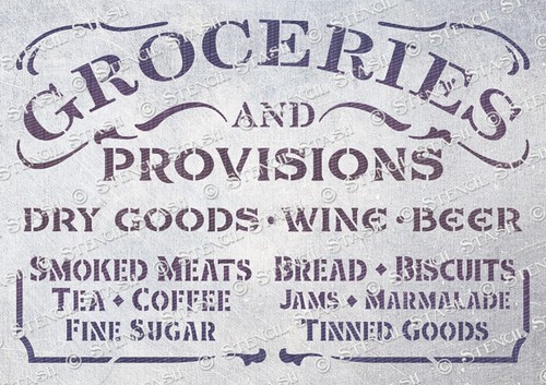 Groceries stencil sizes g - groceries,